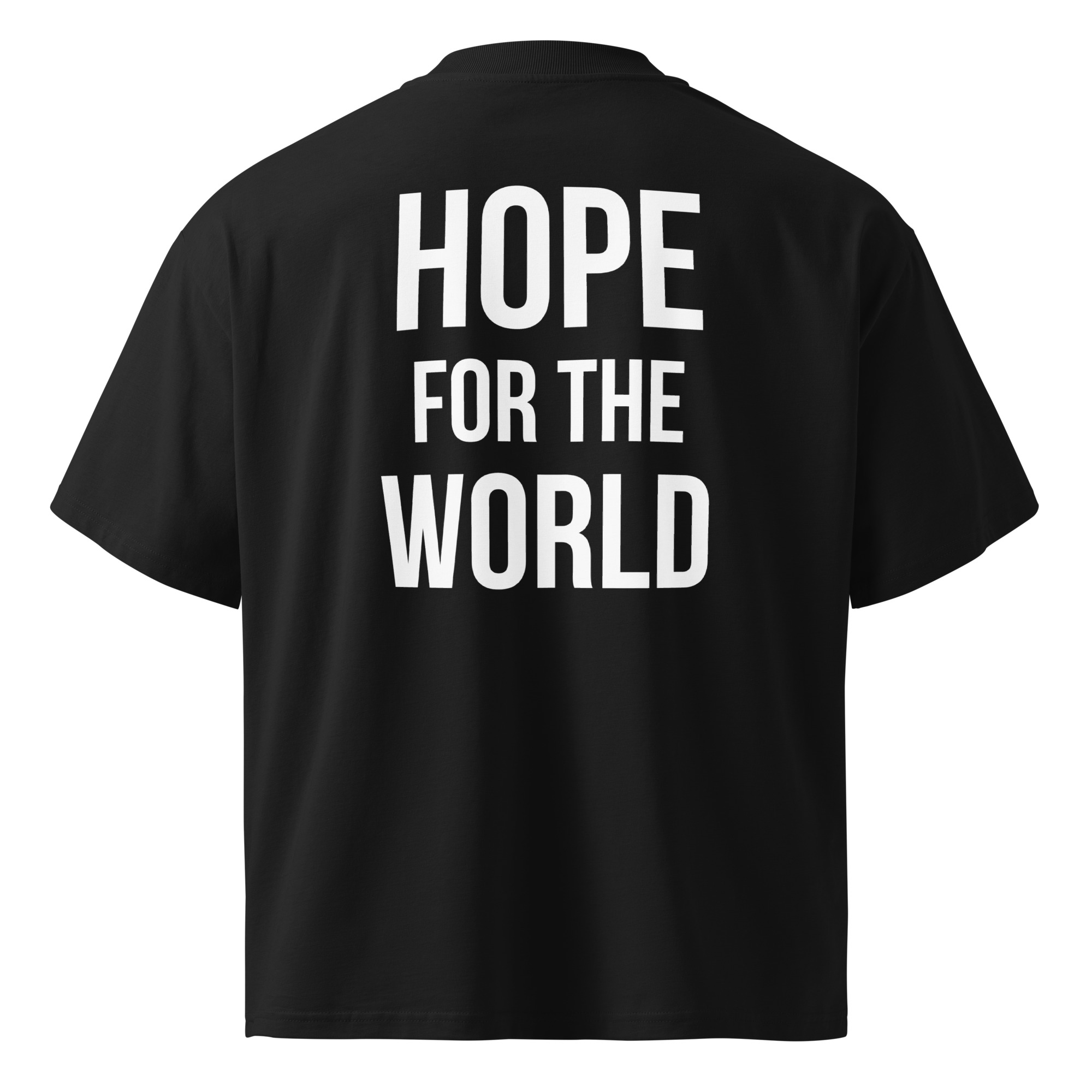 "Hope for the world" oversized high neck t-shirt - Image 2